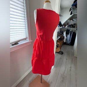 Red Sleeveless Dress with pockets